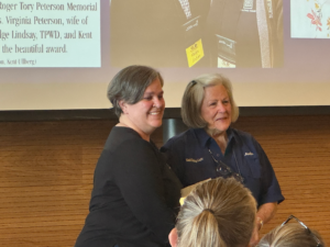 Shelly Plante presenting to Madge Lindsey